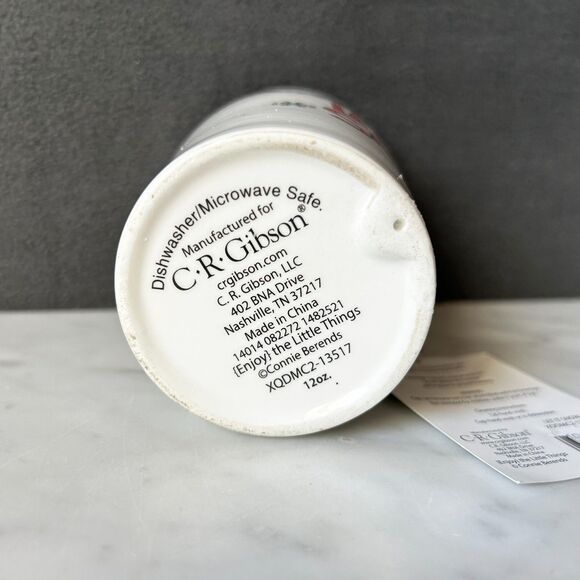 Let It Snow! Travel Mug with Lid Ceramic Double-Wall Coffee Cup 12 oz CR Gibson - Picture 7 of 9